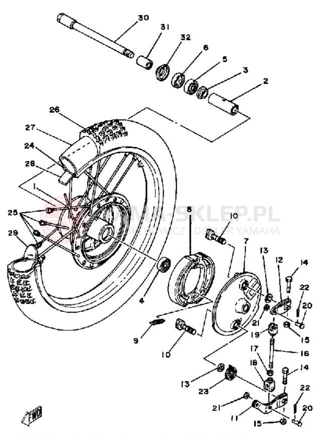 Schemat "Koło przód" do Yamaha YZ465H