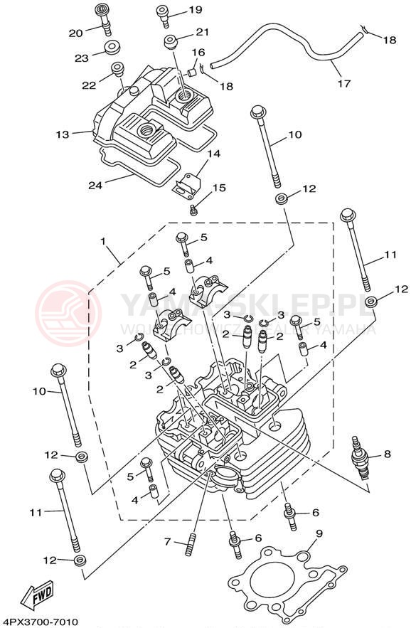 Schemat "głowica" do Yamaha TTR250 TTR250N/TTR250NC
