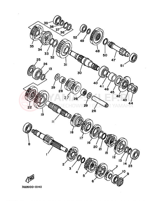 Schemat "Skrzynia biegów " do Yamaha WARRIOR YFM350XF_M