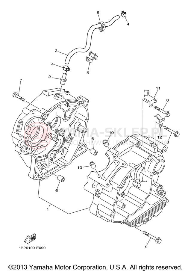 Schemat "Obudowa silnika" do Yamaha TT-R125L TTR125LV