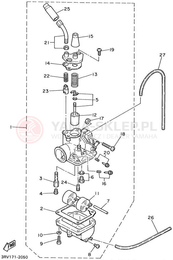 Schemat "Gaźnik" do Yamaha YZINGER PW80N1