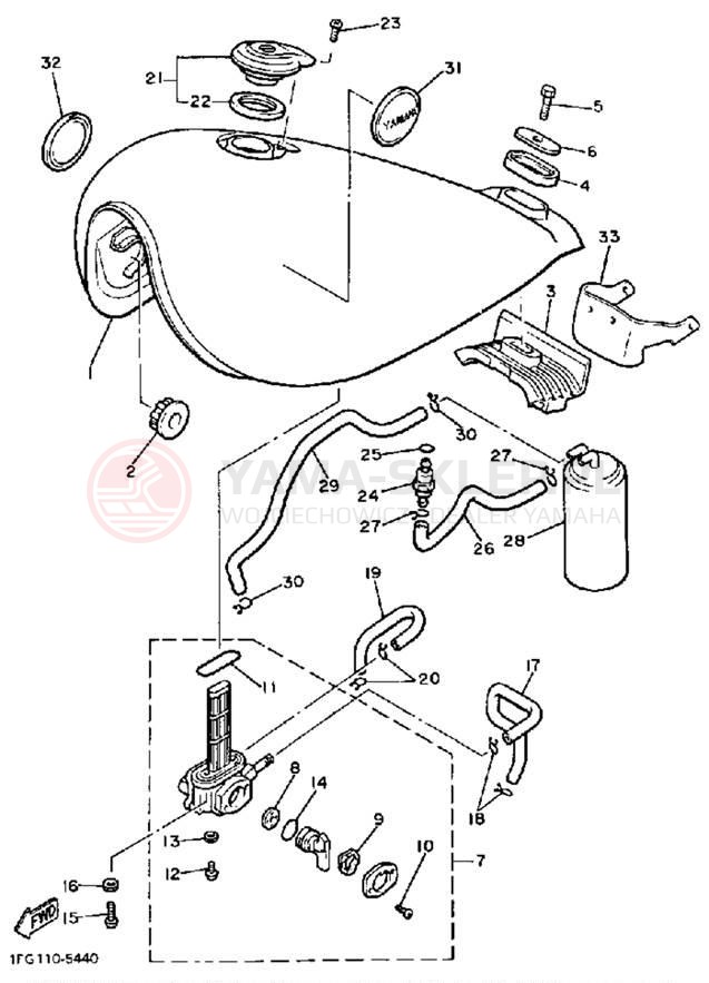 Schemat "zbiornik paliwa" do Yamaha MAXIM XJ700N/XJ700NC