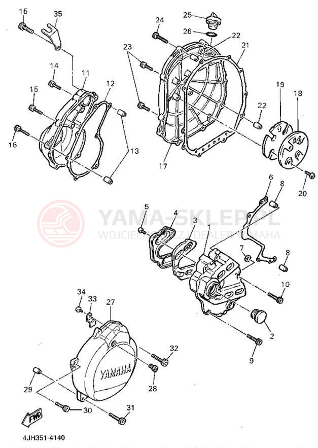 Schemat "Pokrywa silnika" do Yamaha YZF600RGC