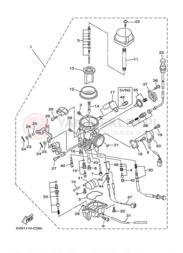 Schemat "Gaźnik" do Yamaha ROAD STAR XV17ASC/XV17AS