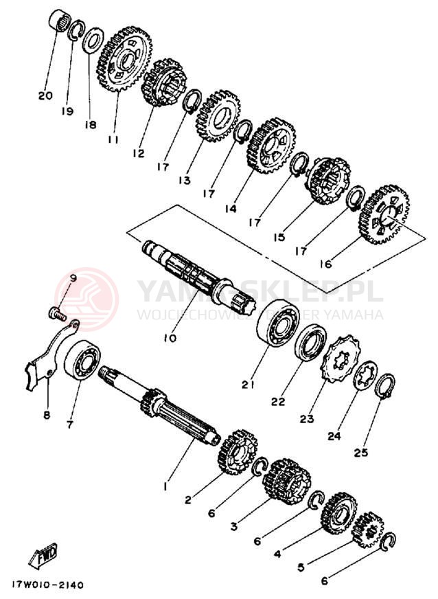 Schemat "Skrzynia biegów " do Yamaha DT50LC/DT50A