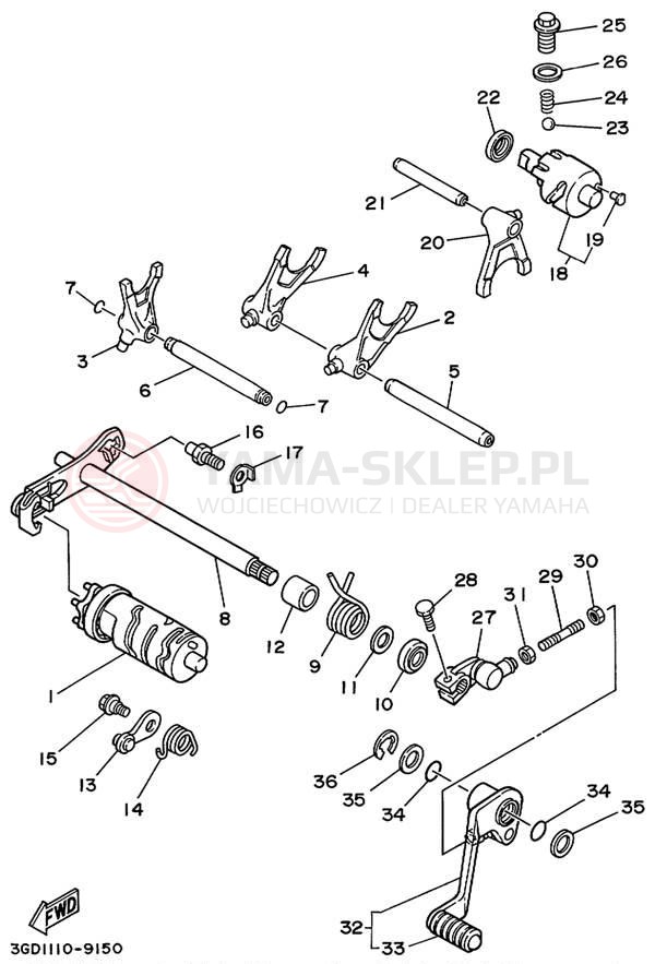 Schemat "Wodziki, automat" do Yamaha WARRIOR YFM350XLC/YFM350XL