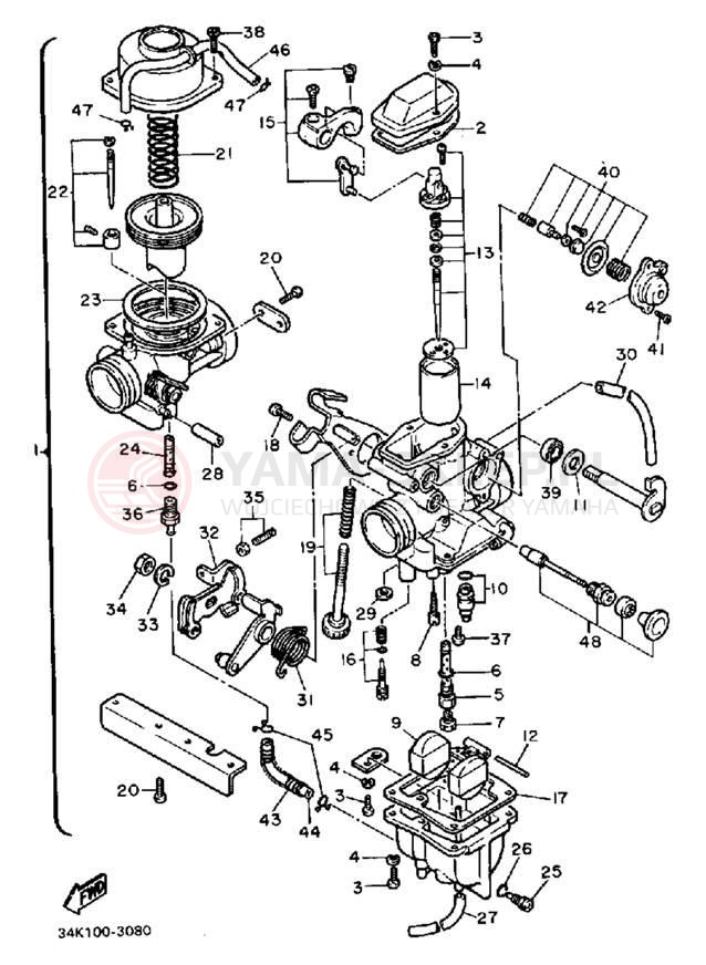 Schemat "Gaźnik" do Yamaha TT600K