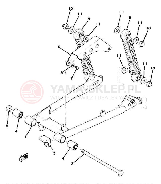 Schemat "Wahacz, osłona łańcucha" do Yamaha GTMXE