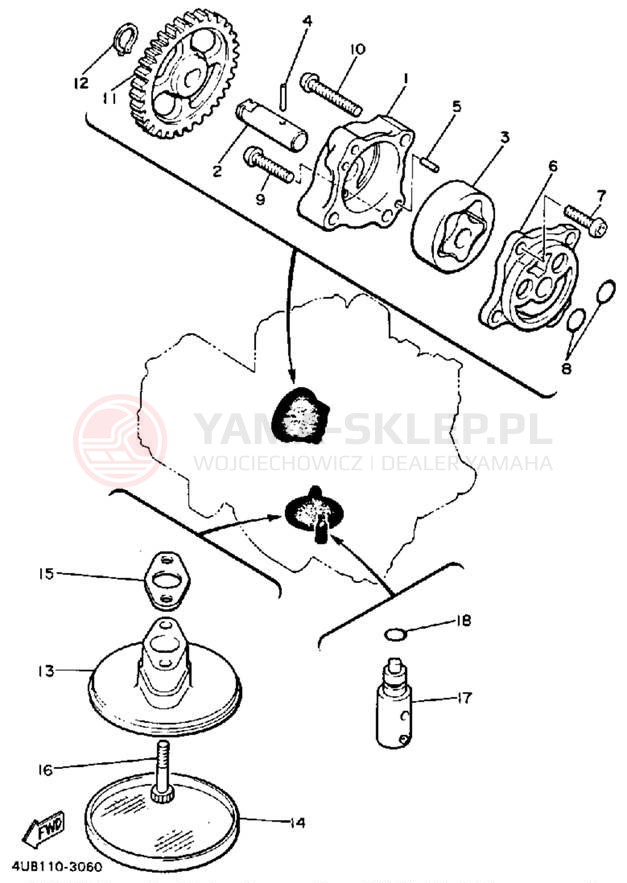 Schemat "Pompa olejowa" do Yamaha RADIAN YX600S/YX600SC