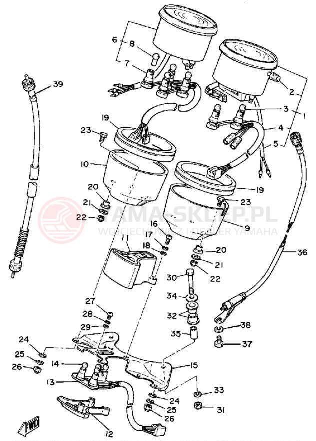 Schemat "Przędkościomierz" do Yamaha XS850SG
