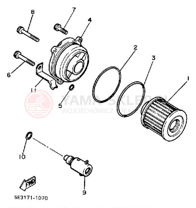 Schemat "Filtr oleju" do Yamaha VIRAGO 1100 XV1100U/XV1100UC