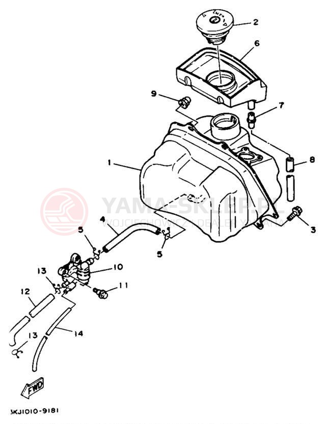 Schemat "zbiornik paliwa" do Yamaha JOG CY50D
