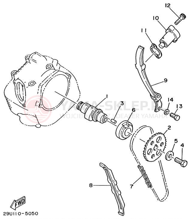 Schemat "Układ rozrządu" do Yamaha TIMBERWOLF 2WD YFB250FWL