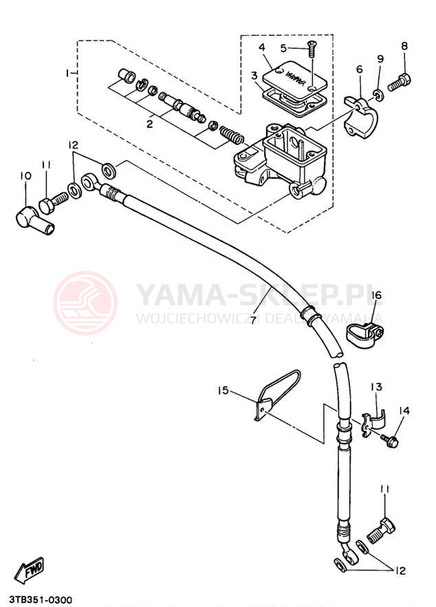 Schemat "Pompa hamulcowa przednia" do Yamaha XT600EAC/XT600EA