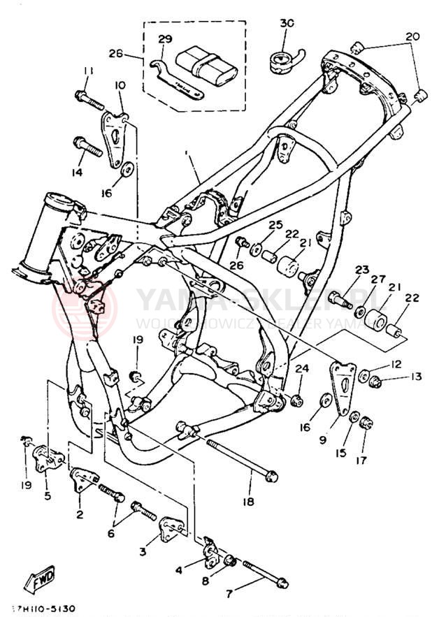 Schemat "rama" do Yamaha YZ490N