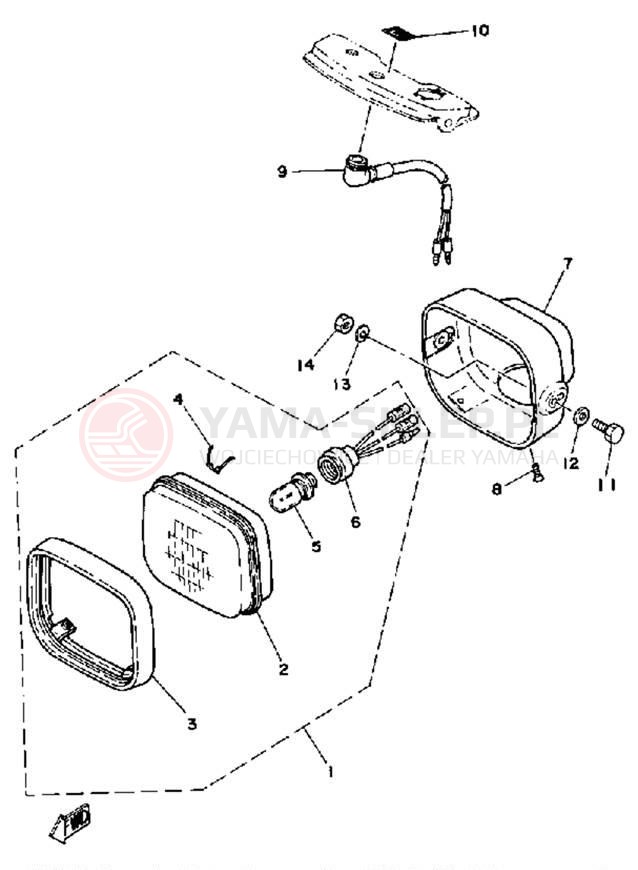 Schemat "Lampa przód" do Yamaha YT125J