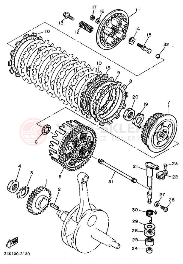 Schemat "sprzęgło" do Yamaha TT600K