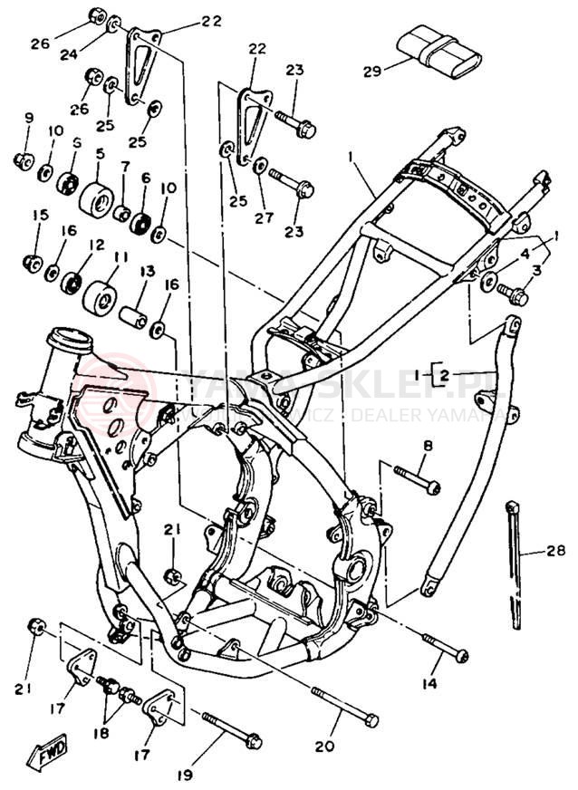 Schemat "rama" do Yamaha YZ125W