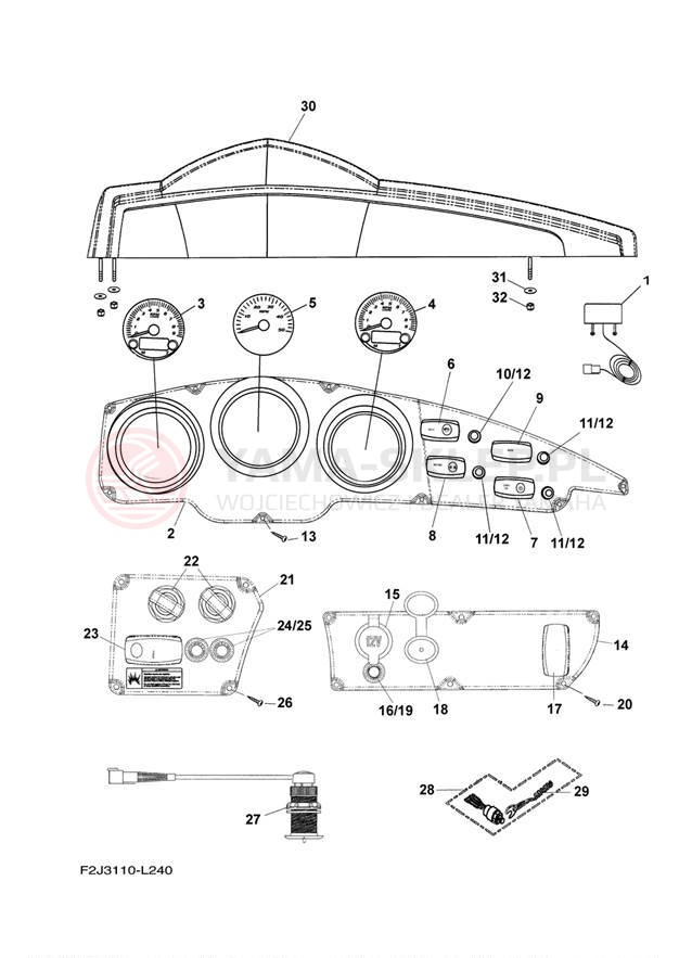 Schemat "układ elektryczny" do Yamaha 212SS XAT1800CL