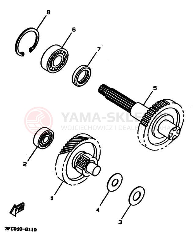 Schemat "Skrzynia biegów " do Yamaha ZUMA II CW50J