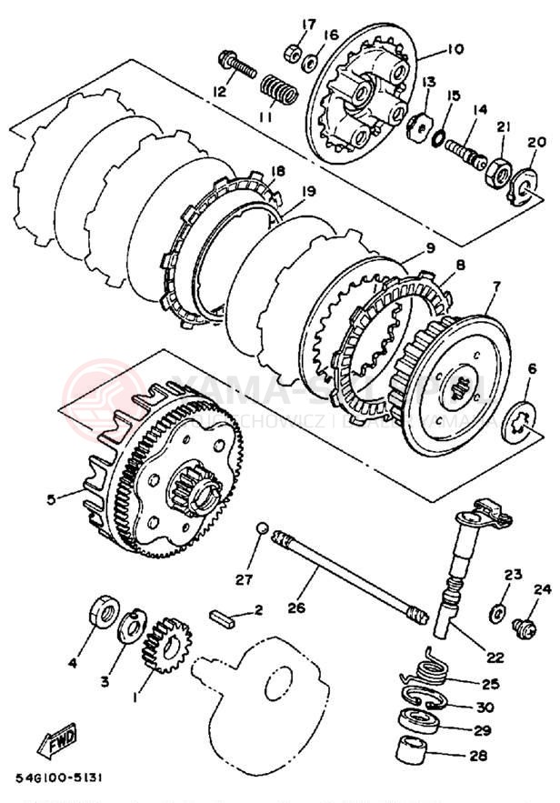 Schemat "sprzęgło" do Yamaha BIG WHEEL ELEC START BW200EU