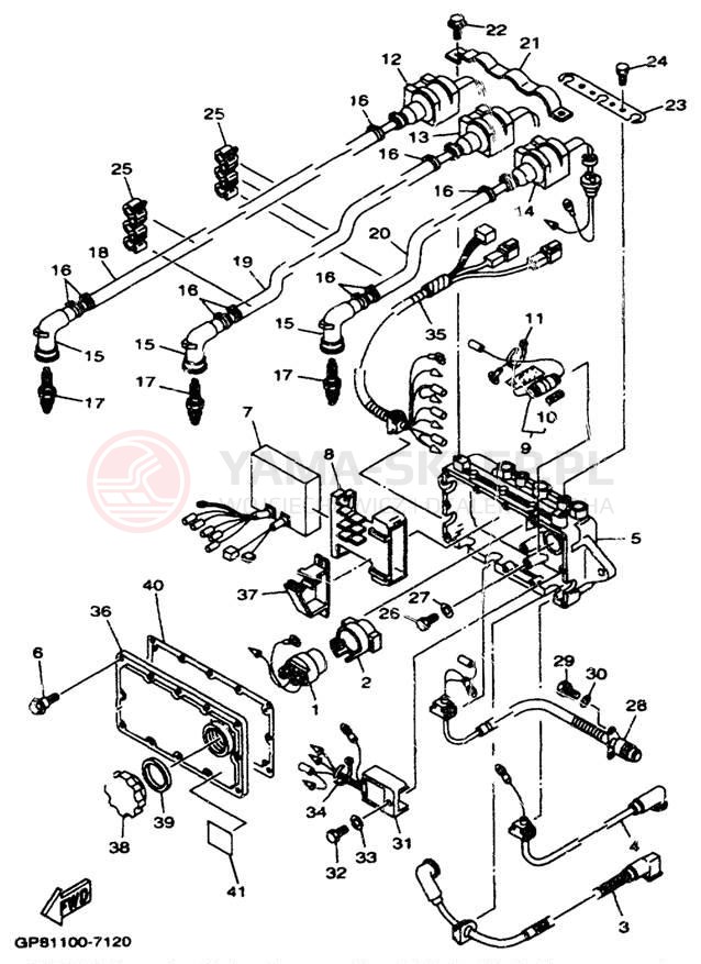 Schemat "układ elektryczny" do Yamaha EXCITER SINGLE EXS1200W