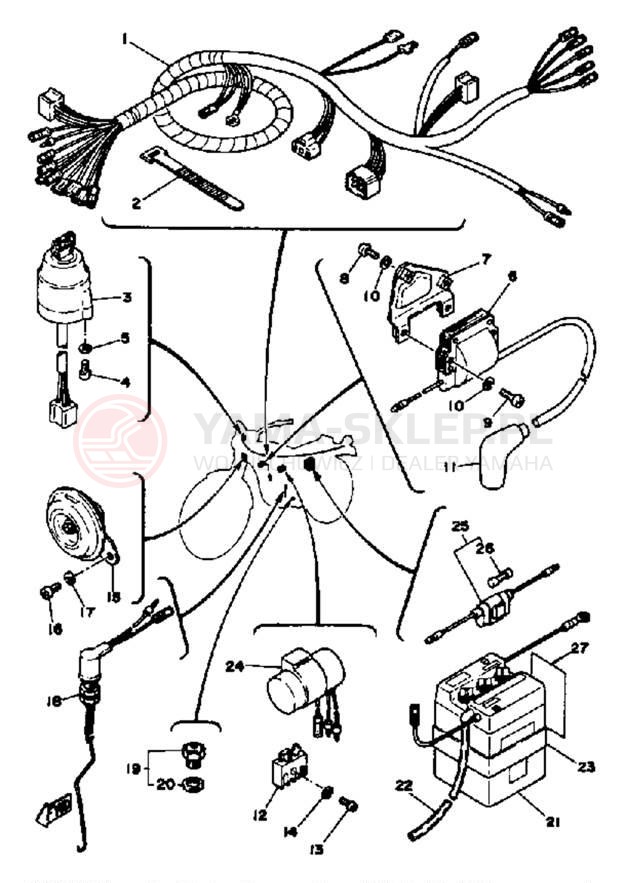 Schemat "układ elektryczny" do Yamaha DT100G