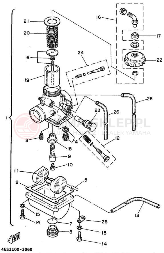 Schemat "Gaźnik" do Yamaha YZ80G1