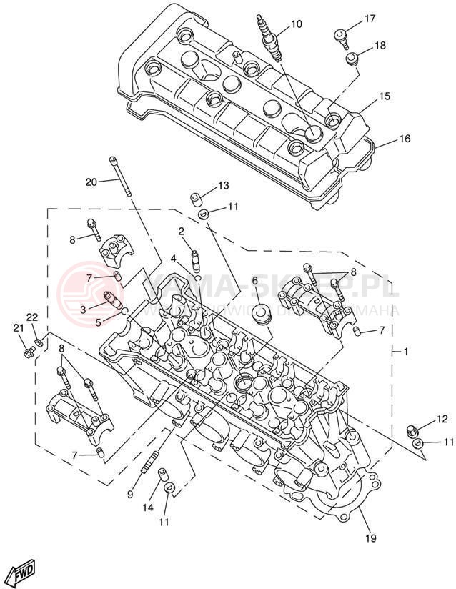 Schemat "cylinder" do Yamaha FZ1 FZS1000N/FZS1000NC