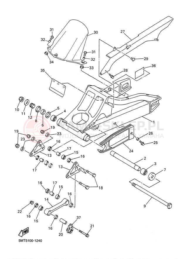 Schemat "wahacz" do Yamaha YZFR6 YZFR6P/YZFR6PC