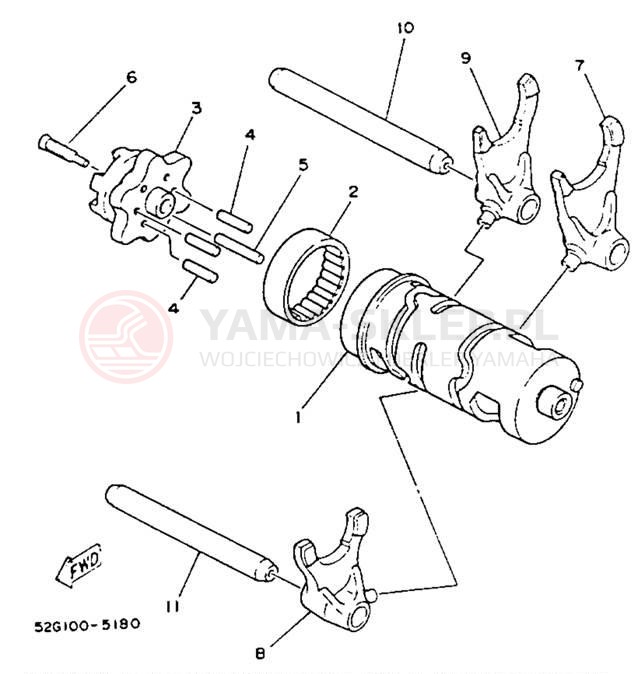 Schemat "Wodziki, automat" do Yamaha YFB250E_MN