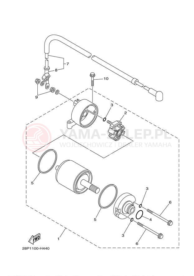Schemat "rozrusznik" do Yamaha GRIZZLY 700 4WD YFM7FGAL