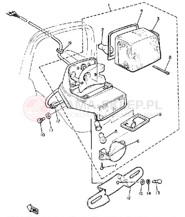 Schemat "Oświetlenie tył" do Yamaha XJ650 XJ650H