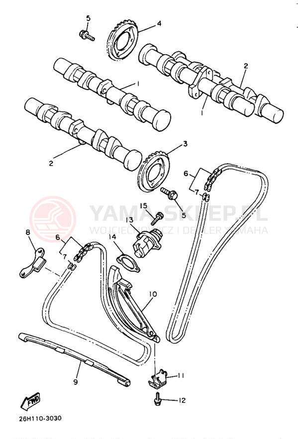 Schemat "Rozrząd - łańcuszek" do Yamaha XVZ13LTJ/XVZ13LTJC
