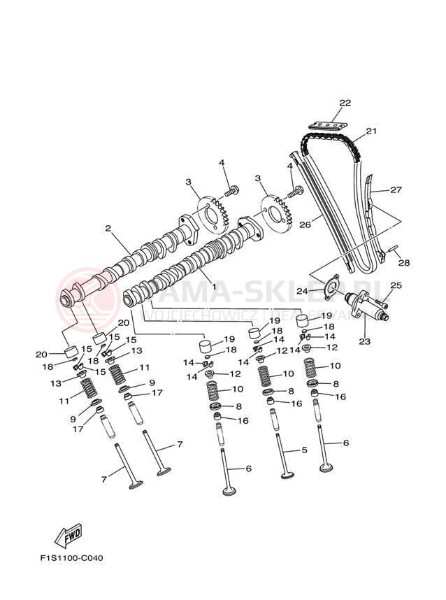 Schemat "zawory" do Yamaha AR230 High Output SRT1100AD