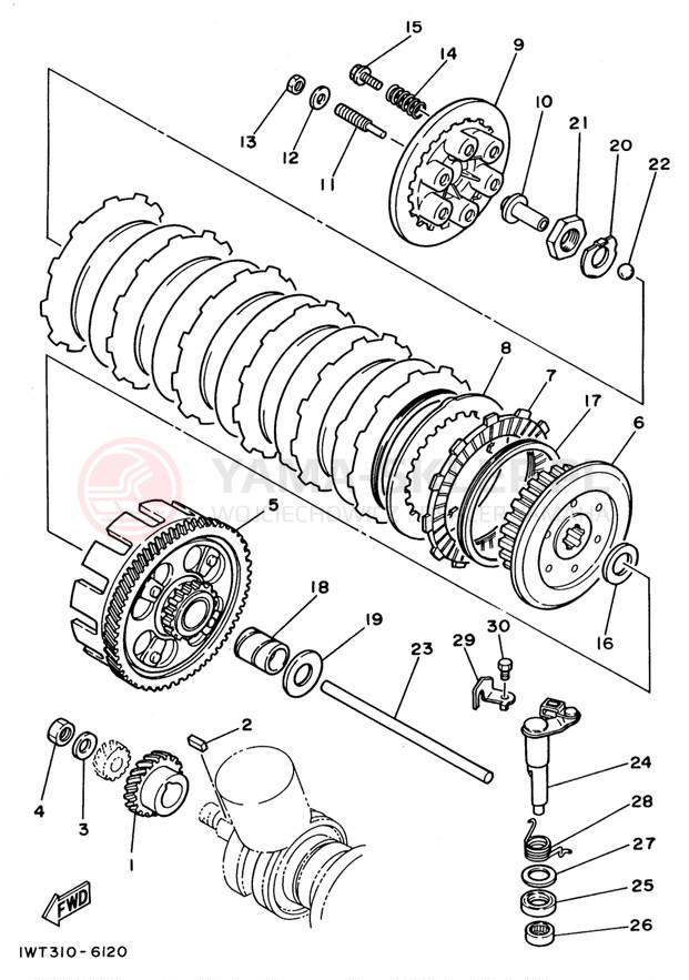 Schemat "sprzęgło" do Yamaha BANSHEE YFZ350H