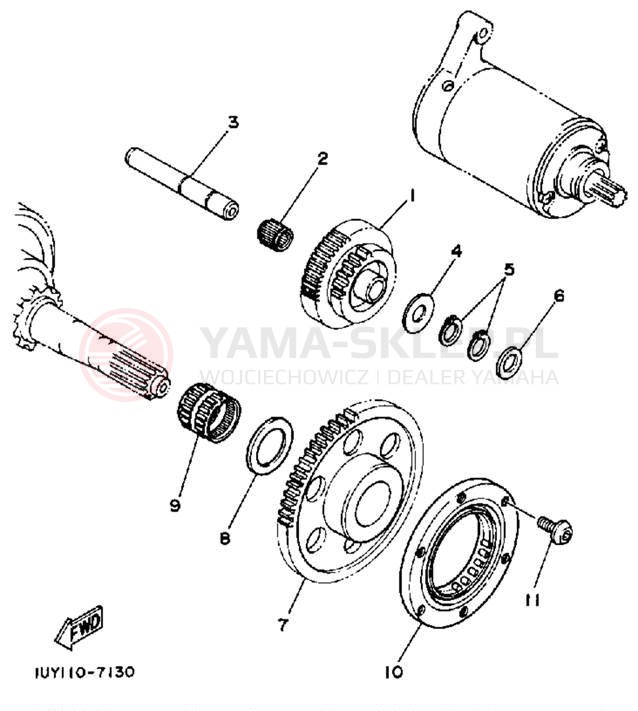 Schemat "rozrusznik" do Yamaha MOTO-4 YFM350ERW