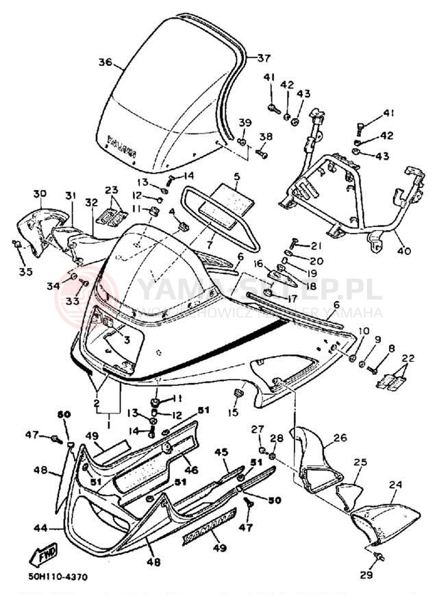 Schemat "Owiewki" do Yamaha FJ1100L/FJ1100LC