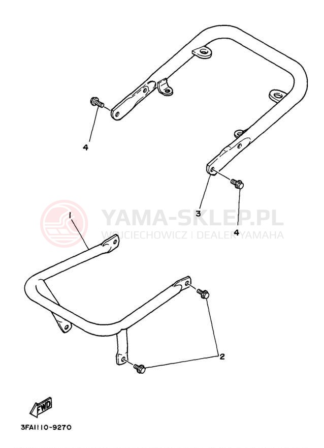 Schemat "osłona / stelaż" do Yamaha BREEZE YFA1J