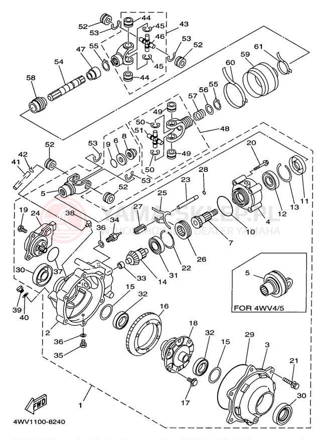 Schemat "Wał napędowy przód" do Yamaha GRIZZLY YFM600FWAK/YFM600FWAK