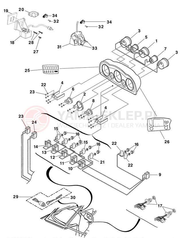 Schemat "układ elektryczny" do Yamaha AR230 SRT1000BE