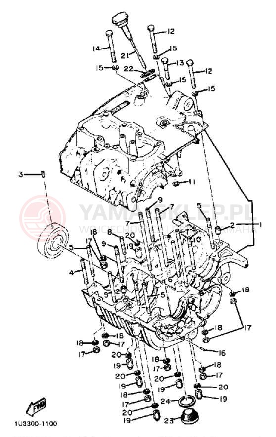 Schemat "Obudowa silnika" do Yamaha XS650SJ