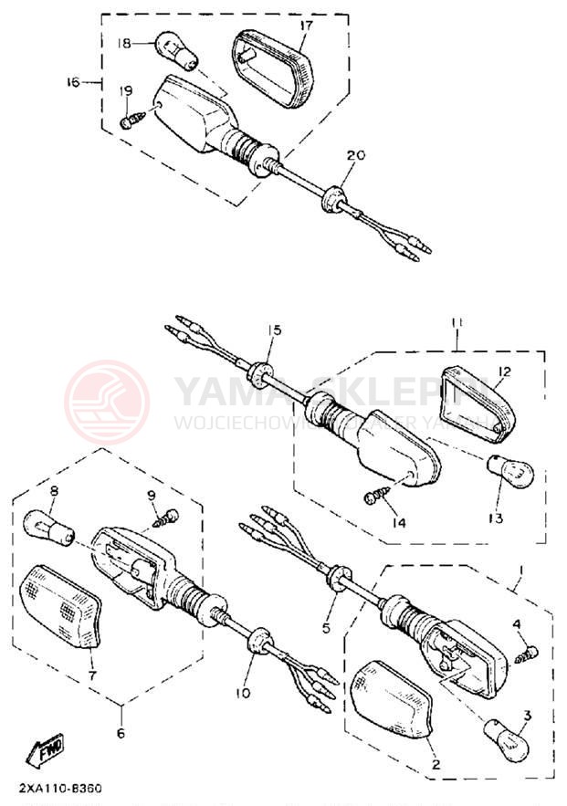 Schemat "kierunkowskazy" do Yamaha RADIAN YX600A/YX600AC
