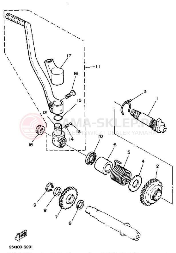 Schemat "rozrusznik" do Yamaha YZ490L