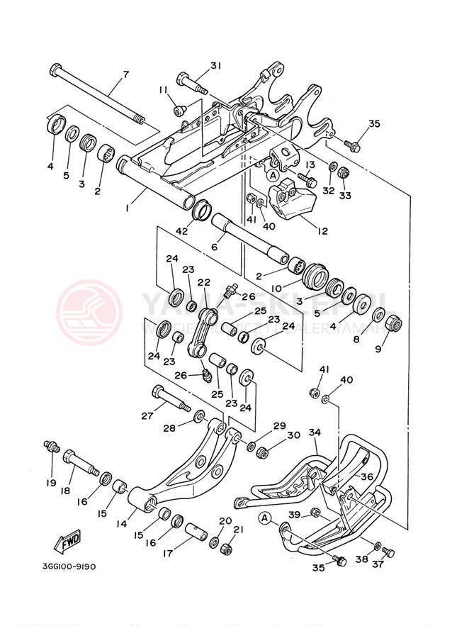 Schemat "wahacz" do Yamaha BANSHEE YFZ350M