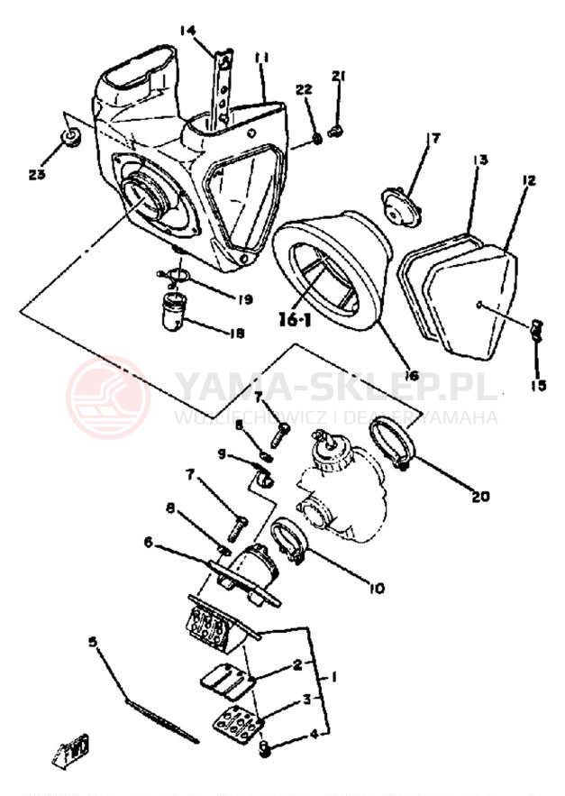 Schemat "Filtr powietrza" do Yamaha YZ125G