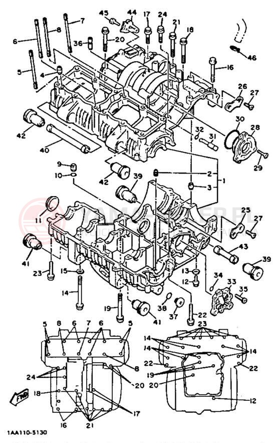 Schemat "Obudowa silnika" do Yamaha MAXIM X XJ700XNC/XJ700XN
