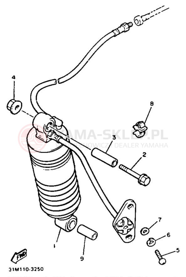 Schemat "zawieszenie tył" do Yamaha XVZ12L/XVZ12KC2