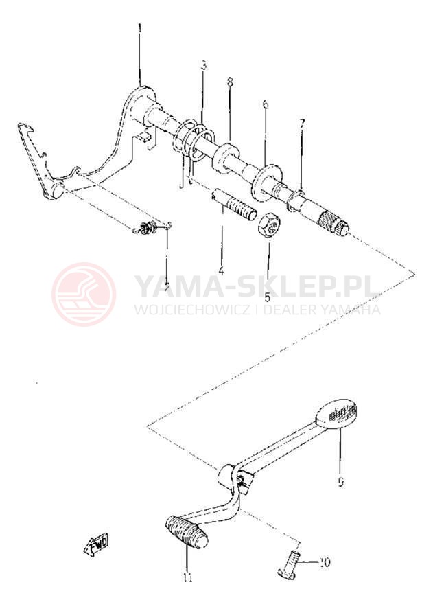 Schemat "Dźwignia zmiany biegów, wałek" do Yamaha YL2C YL2CM YLCM_68_EN