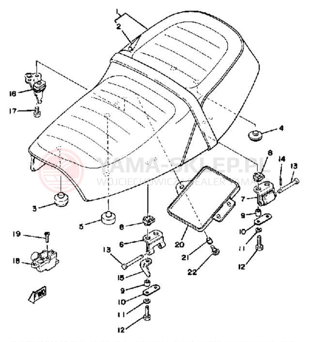 Schemat "siedzenie" do Yamaha XS400F